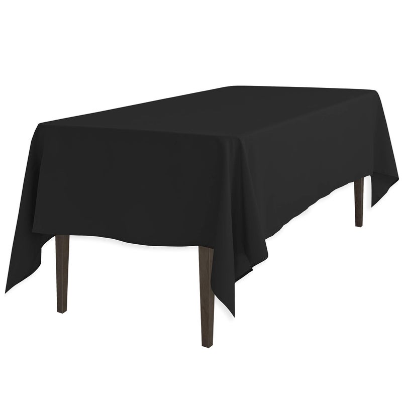 LinenTablecloth 60 x 102Inch Rectangular Polyester Tablecloth Black