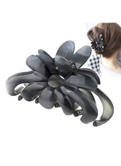 Suoirblss Women Elegant Flower Hair Clips Crystal Plastic Hair Claw Chic Styling Grab Clip Hairpin Hairgrip Hair Accessories Grey 