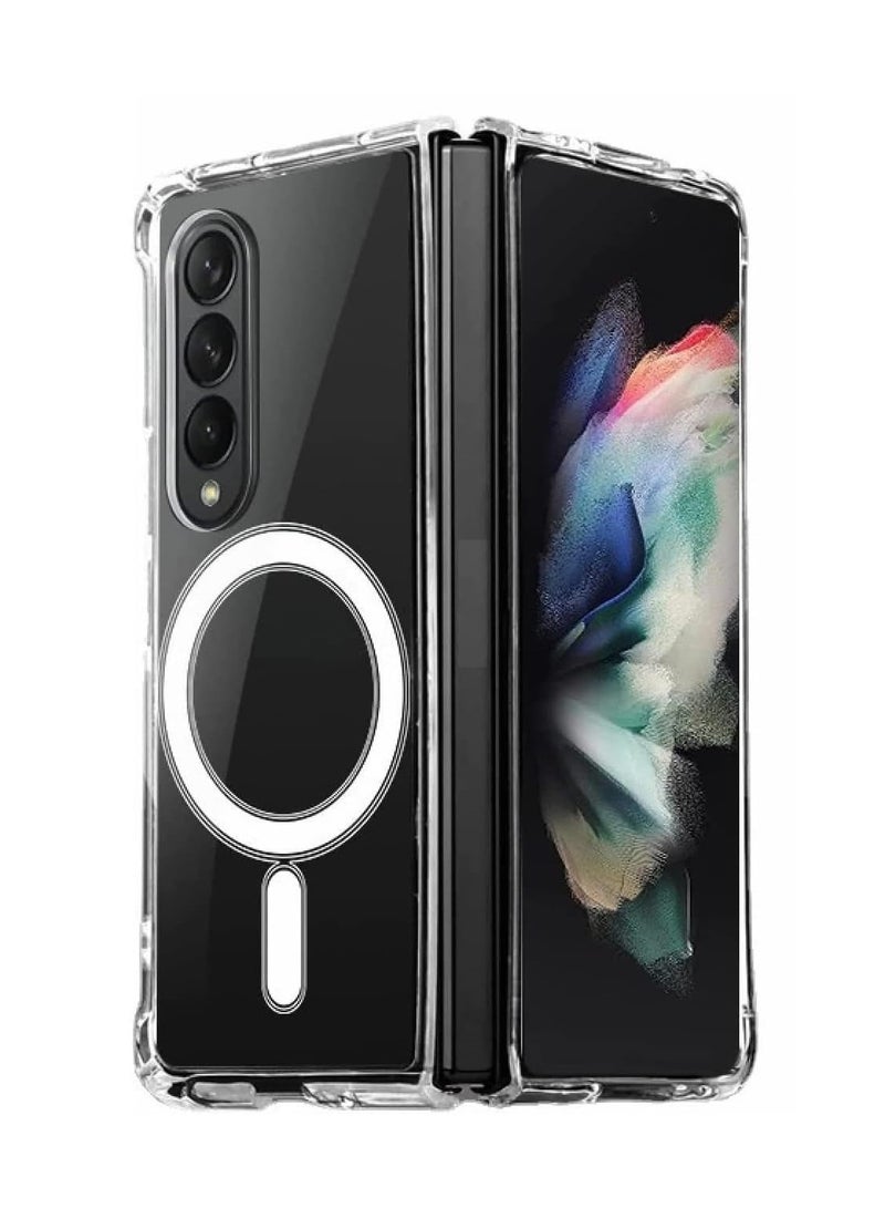 Denx Magnetic Case for Samsung Galaxy Z Fold 5 Compatible with MagSafe Wireless Charging  (clear)