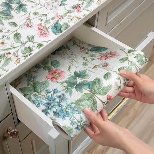 Quttisay Shelf Liner for Kitchen Cabinets Non Adhesive Drawer Liner,Cabinet Liner for Shelves,Non Slip Kitchen Drawer Liners for Dresser,Waterproof Shelf Paper for Refrigerator,Cupboard,12In x 10FT - Image 1