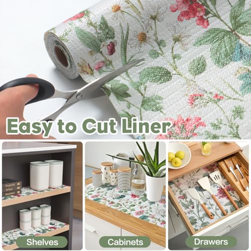 Quttisay Shelf Liner for Kitchen Cabinets Non Adhesive Drawer Liner,Cabinet Liner for Shelves,Non Slip Kitchen Drawer Liners for Dresser,Waterproof Shelf Paper for Refrigerator,Cupboard,12In x 10FT - Image 4