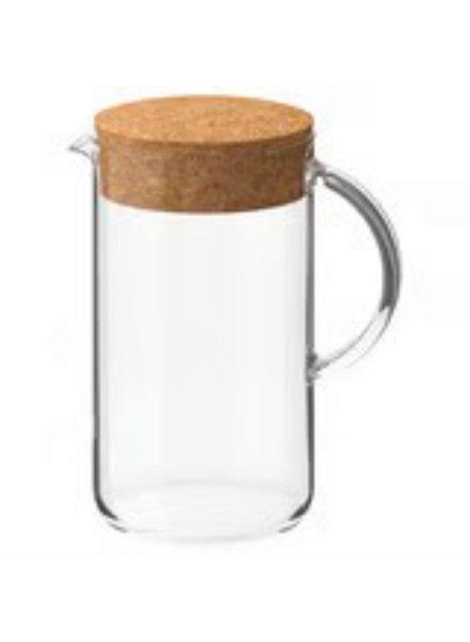 Jug with lid clear glass cork 1.5 l - Image 1