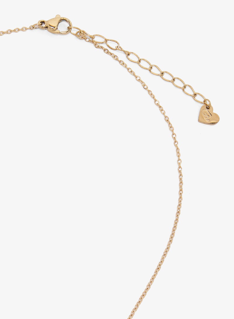 ELLA Gold Necklace With Pearl Detailing - Image 3