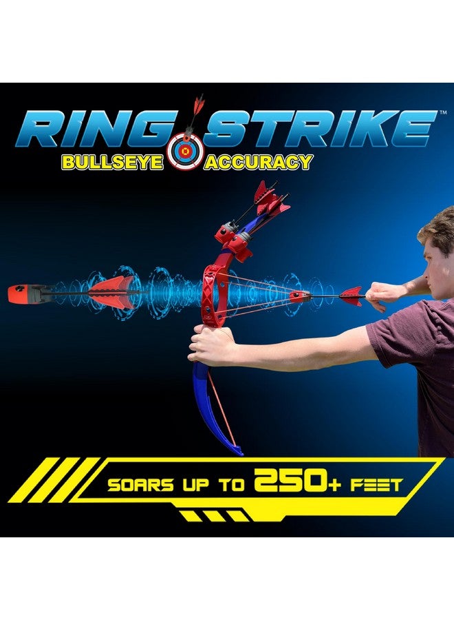 Funwares Funwares Ring Strike Archery Bow and Arrow Launches Arrows Over 200 Feet, includes 1 Kid-Powered Bow and 4 Whistling Foam Tipped Arrows - Image 3