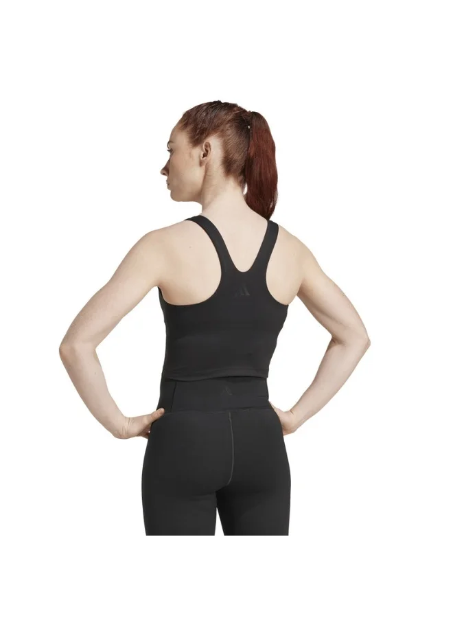 Adidas BLACK All Me Medium Support Bra Tank Top for Women | Best Price UAE