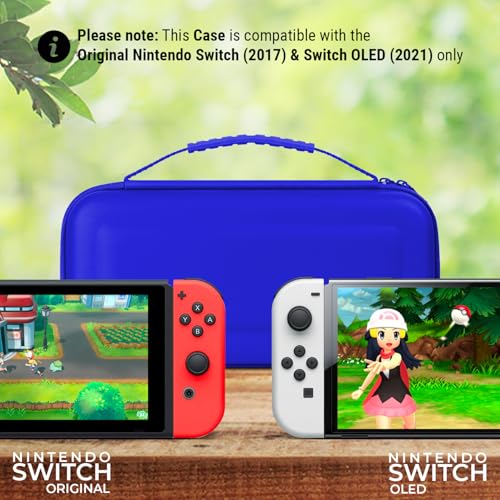 Orzly Carrying case for Nintendo Switch OLED and Switch Console - Midnight Blue Protective Hard Portable Travel case Shell Pouch for Nintendo Switch Console & Accessories - Image 2