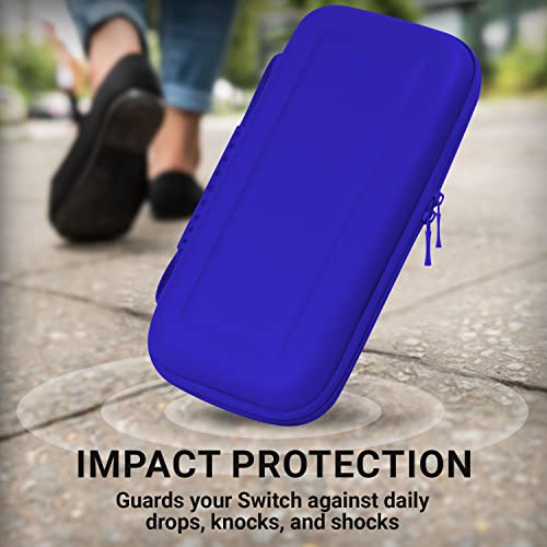 Orzly Carrying case for Nintendo Switch OLED and Switch Console - Midnight Blue Protective Hard Portable Travel case Shell Pouch for Nintendo Switch Console & Accessories - Image 5