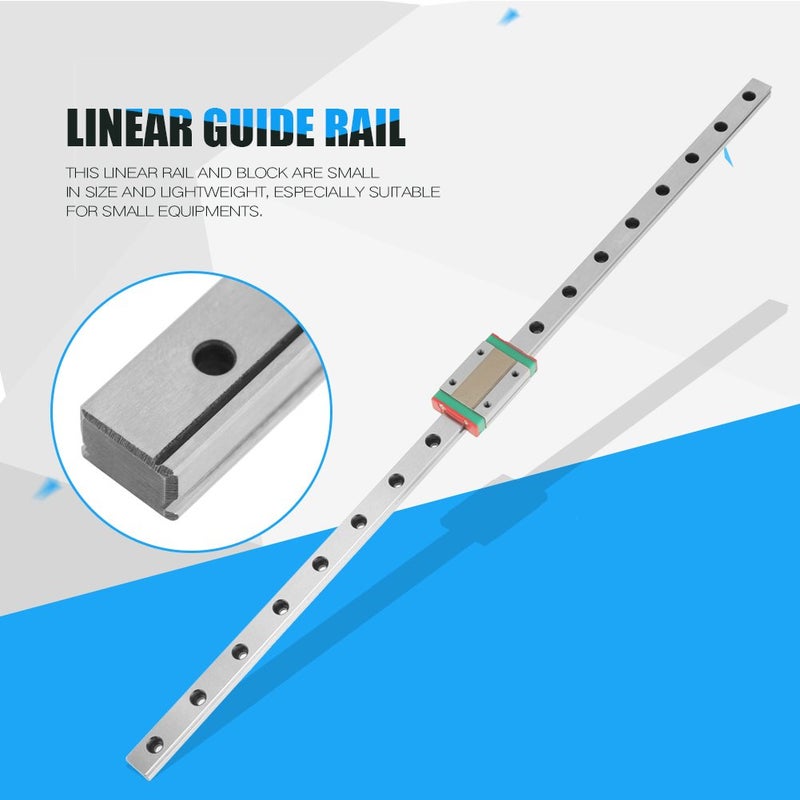 klarako Linear Rail Guide, MGN12H 450mm Length 12mm Width Good Strength Miniature Linear Sliding Gide Linear Rail Slide with Slide Block for DIY 3D Printer and CNC Machine - Image 3