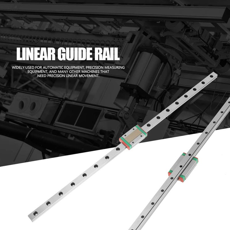 klarako Linear Rail Guide, MGN12H 450mm Length 12mm Width Good Strength Miniature Linear Sliding Gide Linear Rail Slide with Slide Block for DIY 3D Printer and CNC Machine - Image 2