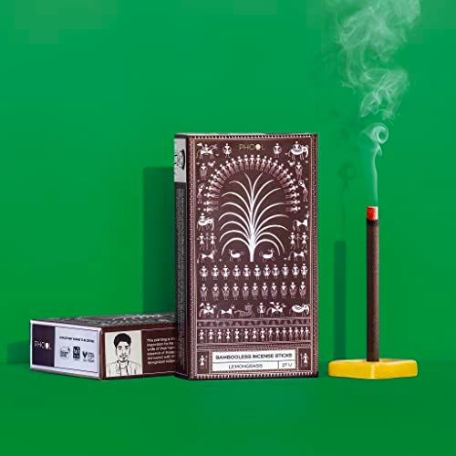 PHOOL Luxury Incense Bambooless Incense Sticks | Lemongrass Dhoop Sticks for Pooja, Meditation & Aarti | Natural Chemical-Free Smokeless Agarbatti | Free Dhoop Holder | Eco-Friendly | Pack of 27 - Image 4
