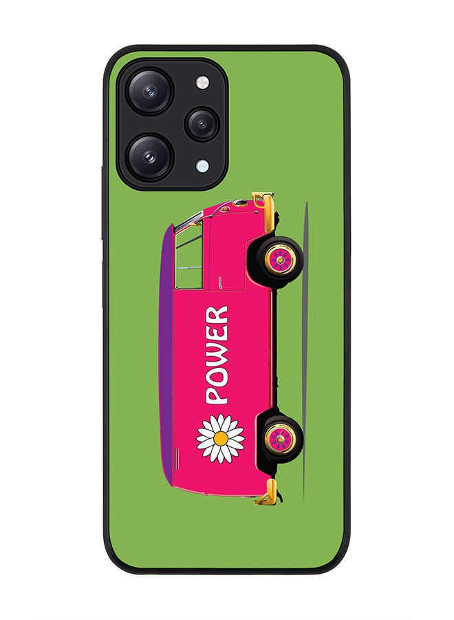 Stylizedd Rugged Black edge case for Xiaomi Redmi 12 4G, Slim fit Soft Case Flexible Rubber Edges Anti Drop TPU Gel Thin Cover -  Flower Power - Image 1