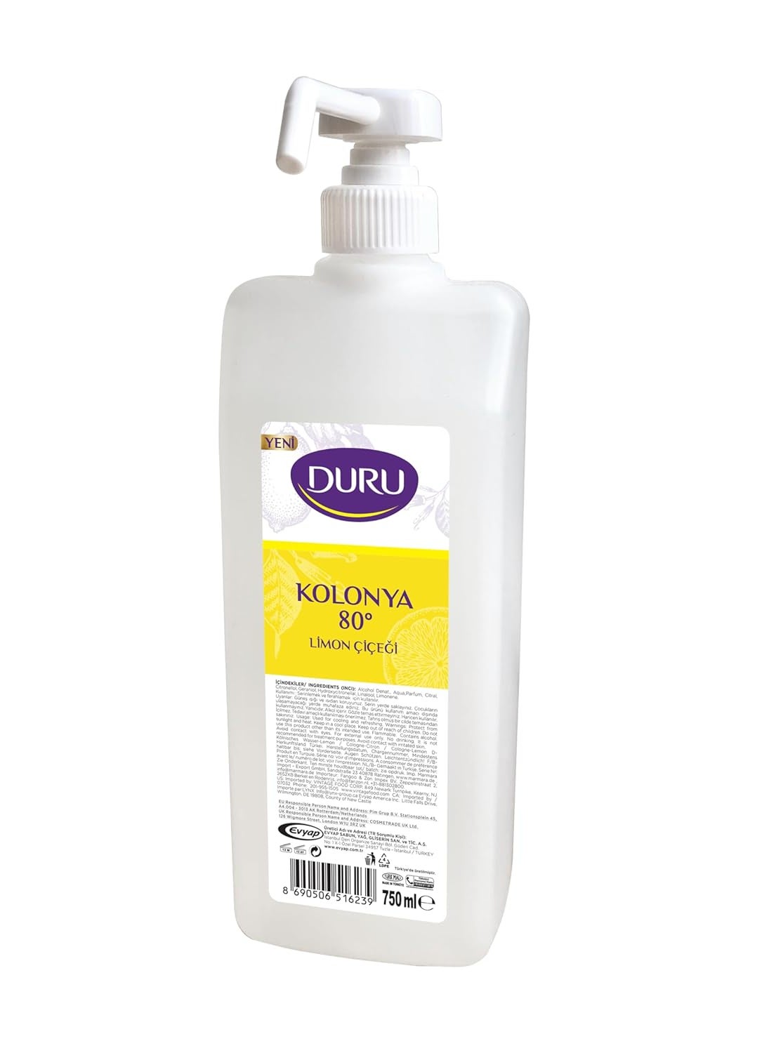 Duru Duru Easy to Use for Professional Barbers and Cologne Enthusiasts Spray with Simple Pump Lemon 750ml Pack of 1 