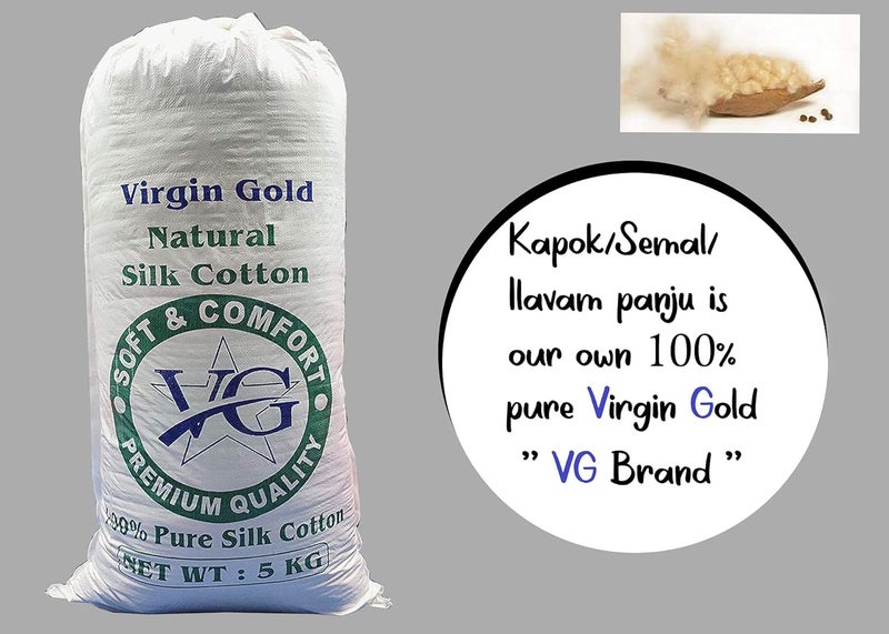 NIVEDHA MATTRESS Nivedha Mattress Virgin Gold 100 Organic Silk CottonKapokIlavam PanjuSemal Cotton for Filling Pillows CushionbolstersMattress etc 5kg - Image 4
