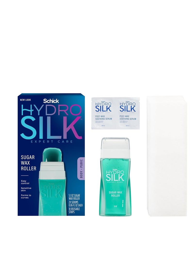 schick - Schick Hydro Silk Sugar Wax Roller for Body + Pubic Hair Removal | Roll On Wax Kit, Soft Wax, Hair Removal Wax, Body Wax Kit, Bikini Line Hair Removal - Image 1