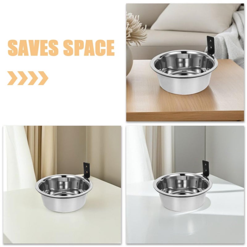 Stainless Steel Elevated Dog Bowl Set Wall Mounted Pet Feeding Station For Puppies Medium Dogs - Image 4