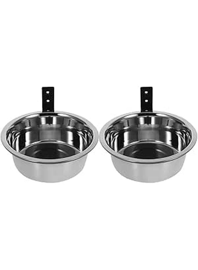 Stainless Steel Elevated Dog Bowl Set Wall Mounted Pet Feeding Station For Puppies Medium Dogs - Image 1