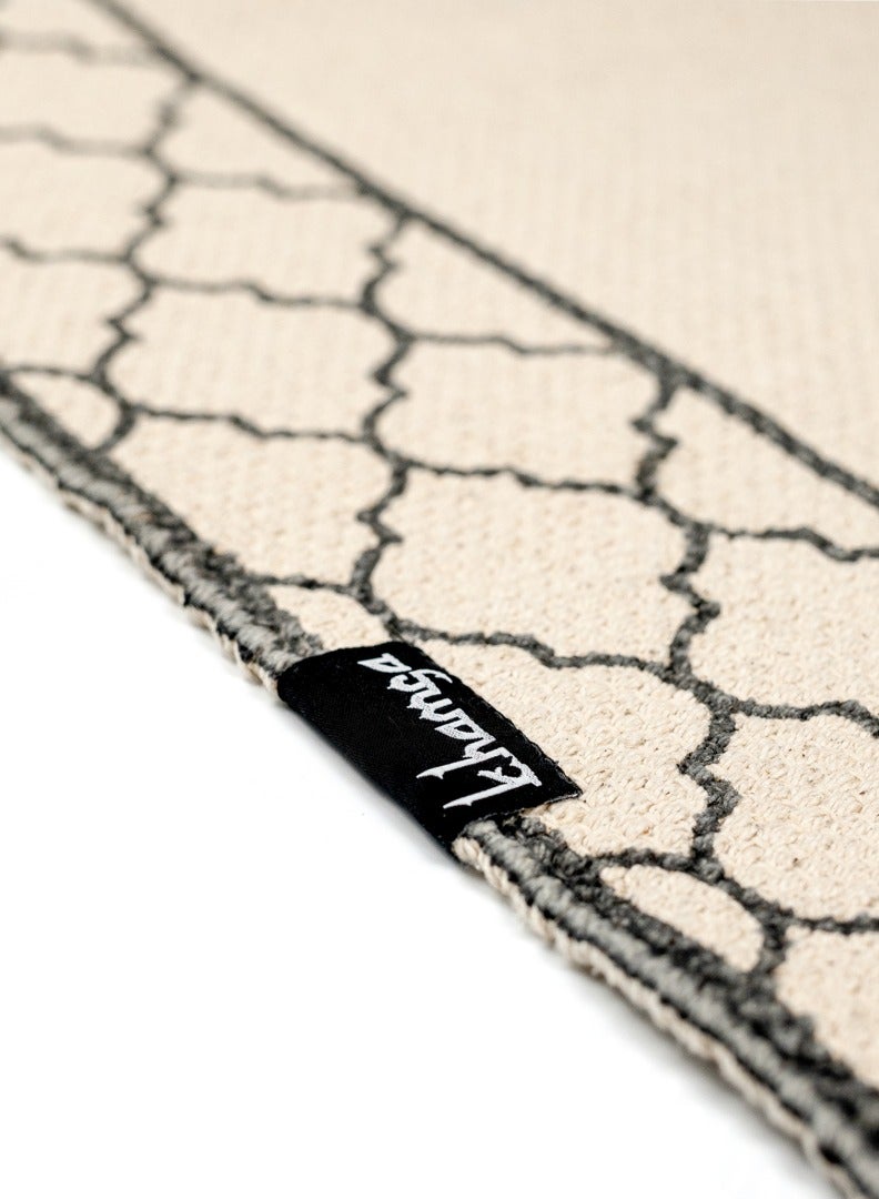 خمسة سجادة صلاة إسلامية كلاسيكية | سجادة صلاة للأطفال، مقاس 55 سم × 100 سم، جنازة على الطراز العربي، مصنوعة يدويًا من قماش قطني عضوي ناعم 100% | رمادي - رمادي - Image 2