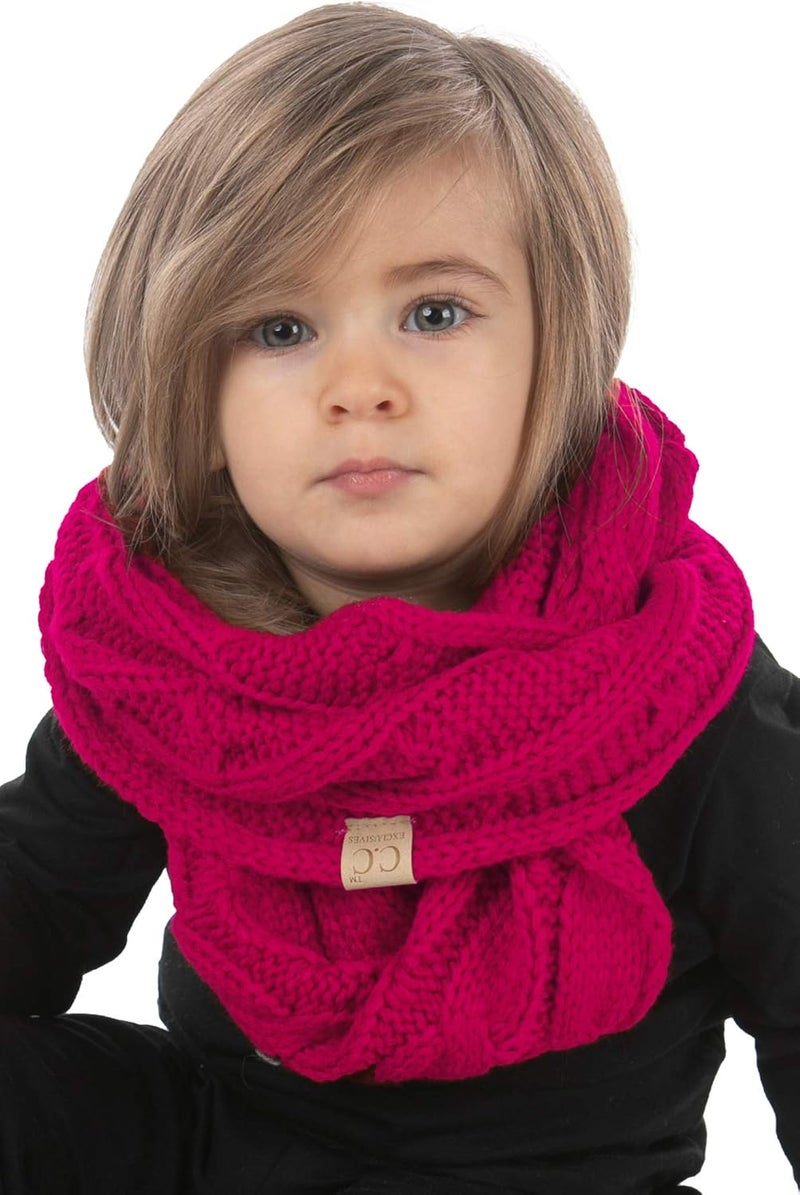 Funky Junque Girls Scarves 100% Acrylic Knit Kids Infinity Scarf Toddler Balaclava Neck Warmer Winter Circle Gaiter - Image 1