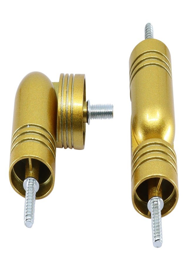 MERIVILLE Hinged Elbow Connector - Designed for Bay Window Curtain Rods or Corner Drapery Rods up to 1 1/8" Diameter, Royal Gold Finish, 2 Pcs - Image 3
