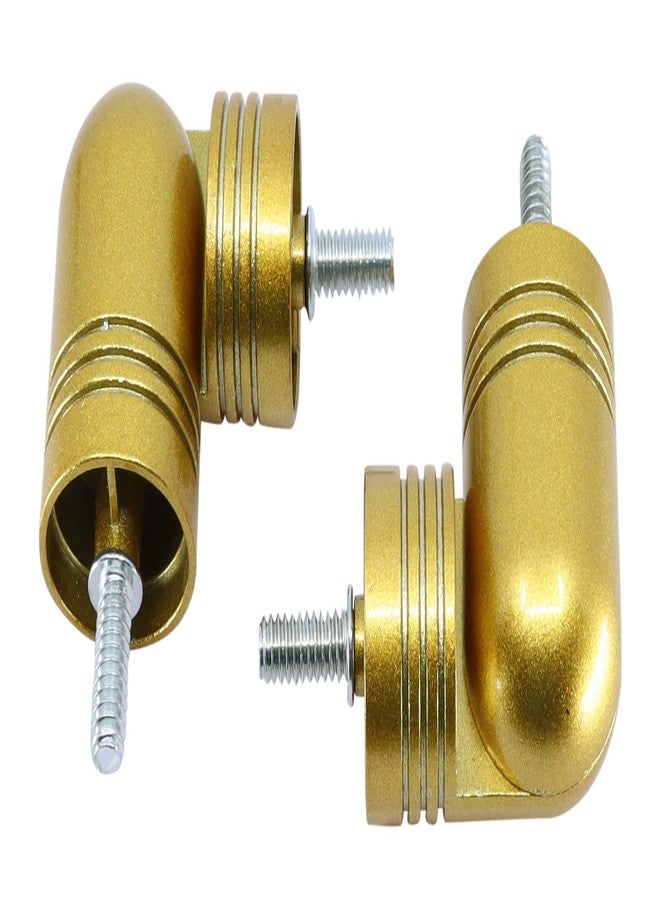 MERIVILLE Hinged Elbow Connector - Designed for Bay Window Curtain Rods or Corner Drapery Rods up to 1 1/8" Diameter, Royal Gold Finish, 2 Pcs - Image 2
