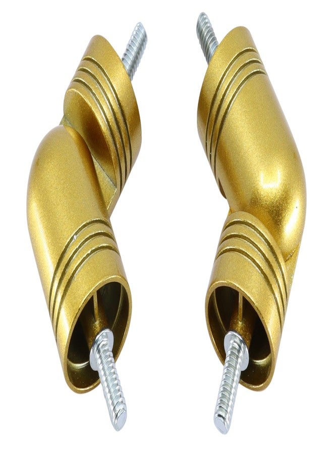 MERIVILLE Hinged Elbow Connector - Designed for Bay Window Curtain Rods or Corner Drapery Rods up to 1 1/8" Diameter, Royal Gold Finish, 2 Pcs - Image 1
