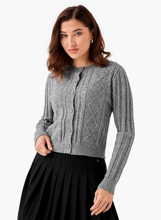 Lee Cooper Lee Cooper Regular Fit Cardigan with Embellishment Cotton