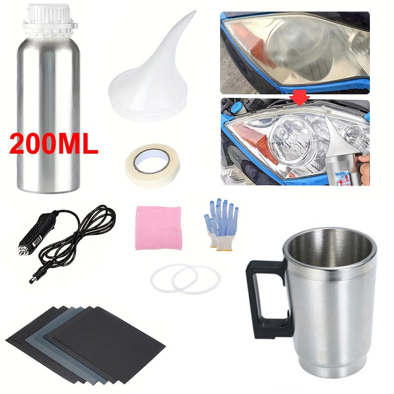 Headlight Restoration Kit: Cigarette Lighter Power Supply, Restore Headlight Clarity, Car Headlight Polish - Fix Yellowing Oxidation Scratches, Repair Renovation Kit for Car Owners Daily Maintenance & - Image 1