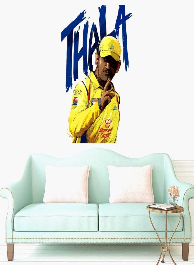 Wall Attraction™ Thala MS Dhoni Cricket Wall Stickers & Murals Size - 43x58cm MD09_S - Image 1