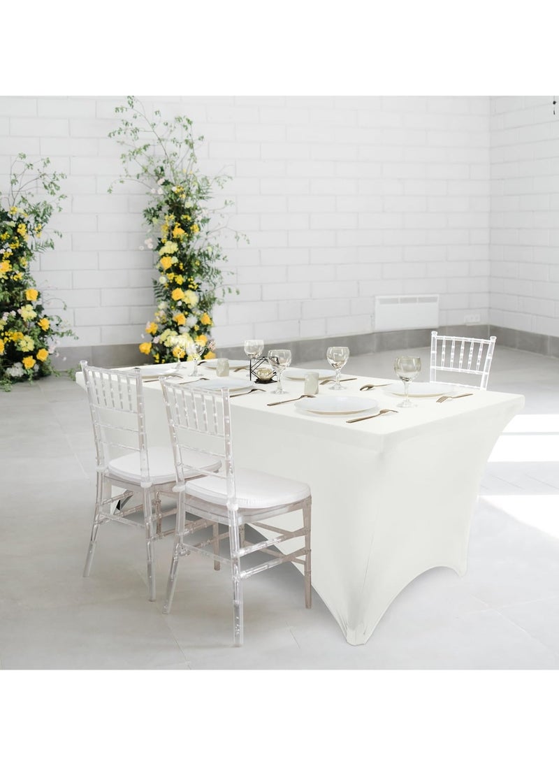 Generic - Spandex Table Cover 6ft – Stylish Tablecloth for Weddings, Banquets, Events, Party, Reception, Durable Stretch Table Linen, Fitted Tablecloth for Tables, Elegant Event Décor, Stretchable Table Cover for Dining Tables, Modern Tablecloth for Parties and Gatherings, Easy-to-Clean Spandex Table Cover. - Image 1
