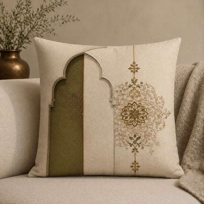 4-Piece Ramadan Decorative Cushion Cover Set Arabic Islamic Pattern Square Throw Pillow Covers for Sofa Living Room - Image 4