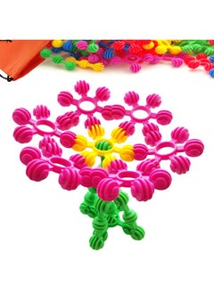 Skoolzy Rainbow Star Flex Building Toys 90 Piece Jumbo Set Stem Building Blocks For Kids Ages 48 Tinker Toys For Classroom Bins  - Image 2