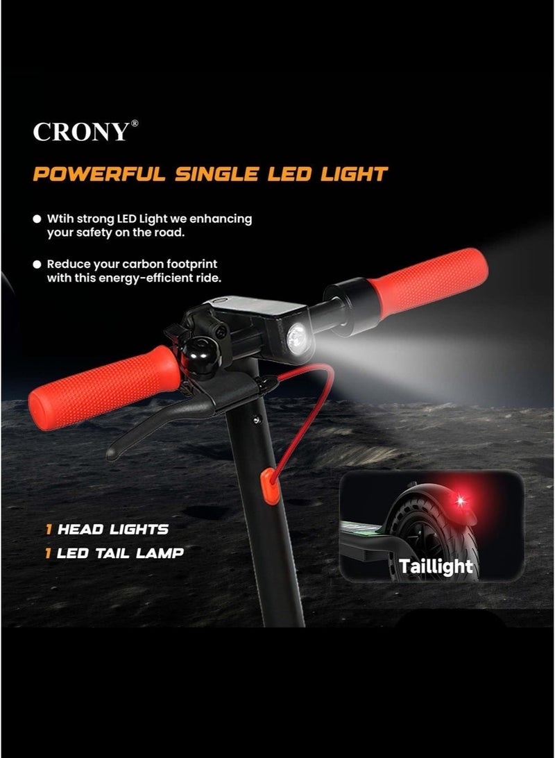 Crony M365 Suspention Shock-absorbing version E-Scooter 250W Motor,25-45KM/h Speed, Front Suspension, 10-25KM Range, 36V/7.8AH,Disc Brakes, Aluminum Alloy Frame, 120KG Max Load, LED Headlamp, App Connectivity, Foldable E-Scooter for Adults & Kids, Portable Commuter Scooter, Heavy-Duty E-Scooter, High-Speed Electric Scooter Long Range,Red - Image 3