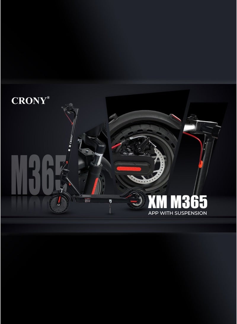 Crony M365 Suspention Shock-absorbing version E-Scooter 250W Motor,25-45KM/h Speed, Front Suspension, 10-25KM Range, 36V/7.8AH,Disc Brakes, Aluminum Alloy Frame, 120KG Max Load, LED Headlamp, App Connectivity, Foldable E-Scooter for Adults & Kids, Portable Commuter Scooter, Heavy-Duty E-Scooter, High-Speed Electric Scooter Long Range,Red - Image 4