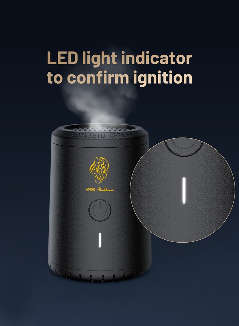 Oud Bukhoor 2025 Newest Incense Burner, Bakhoor Burner, Portable Electronic Medkhan – Oud, Charcoal Burner, Arabic Bukhoor, Fragrance for Ramadan, Gift, Decor - Image 4