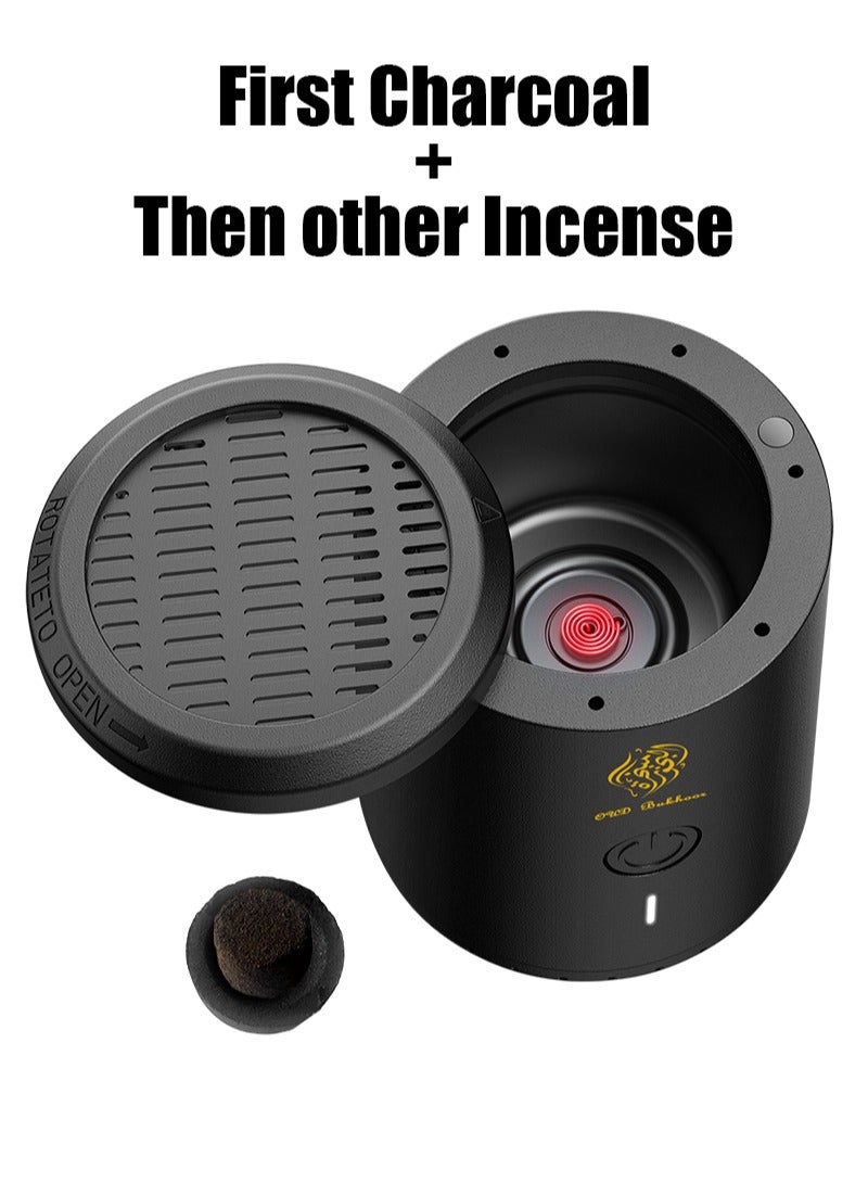 2026 Newest Incense Burner, Bakhoor Burner, Portable Electronic Medkhan – Oud, Charcoal Burner, Arabic Bukhoor, Fragrance for Ramadan, Gift, Decor