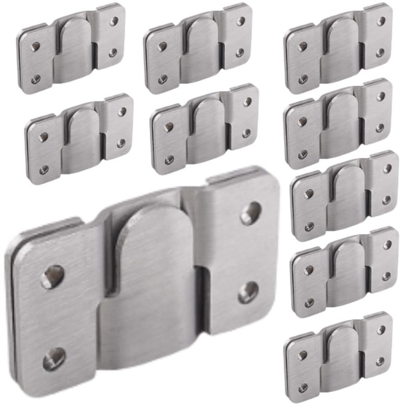 DEEGAA MART Hanging Bracket Flush Mounted Clamp Concealed Bracket Steel Furniture Connector Hooks Picture Mirror Frame Hooks Interlocking Buckle headboard Furniture Connector Hook Silver 9 - Image 1