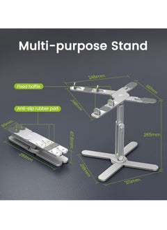 Generic Portable Monitor Stand for Desk, Adjustable Laptop Riser ABS+Silicone Foldable Portable Monitor Holder, Space-Saving and Stable Notebook Stand for below 15.6” Portable Monitor, Laptops,Tablet  - Image 4