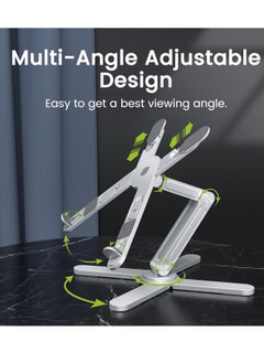 Generic Portable Monitor Stand for Desk, Adjustable Laptop Riser ABS+Silicone Foldable Portable Monitor Holder, Space-Saving and Stable Notebook Stand for below 15.6” Portable Monitor, Laptops,Tablet  - Image 5