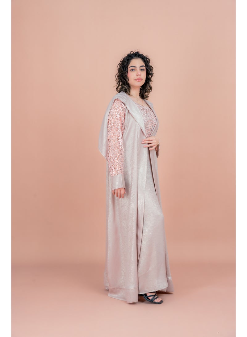 اكسا جلابية بتصميم عصري لامع - Image 3