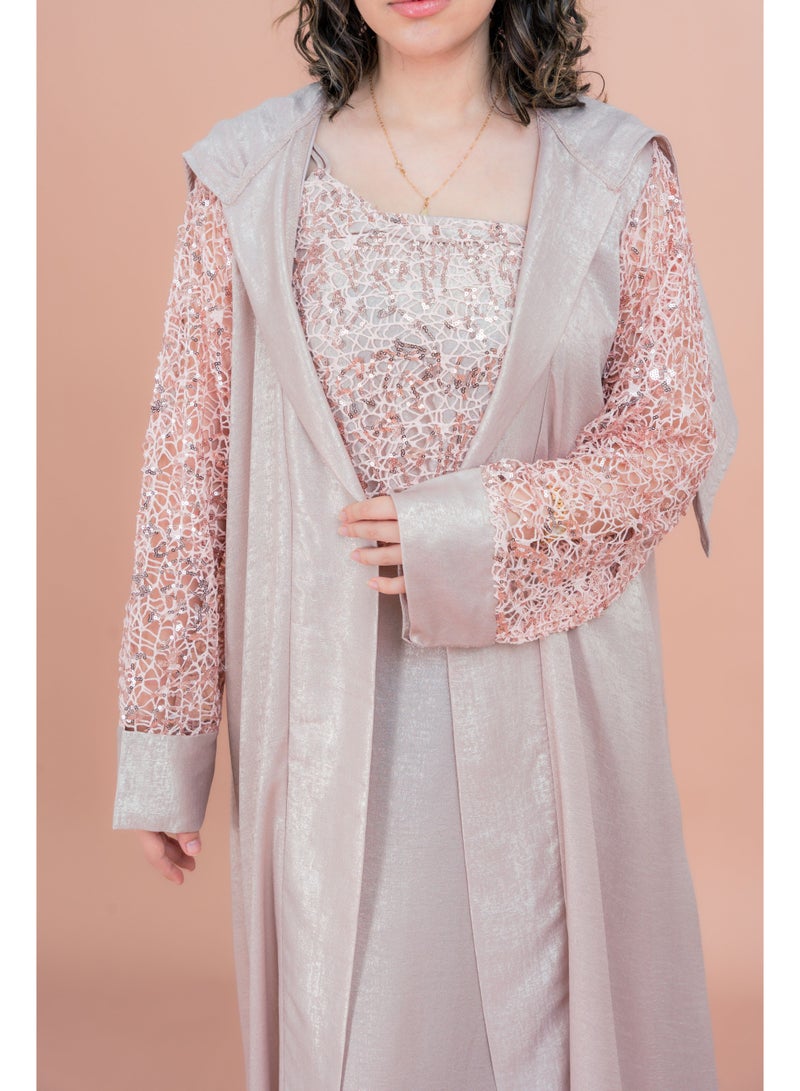 اكسا جلابية بتصميم عصري لامع - Image 4