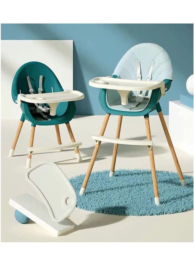 GT-Wheel - 3-In-1 High Chair For Babies And Toddlers Dining Adjustable Height - Green/Blue - Image 1