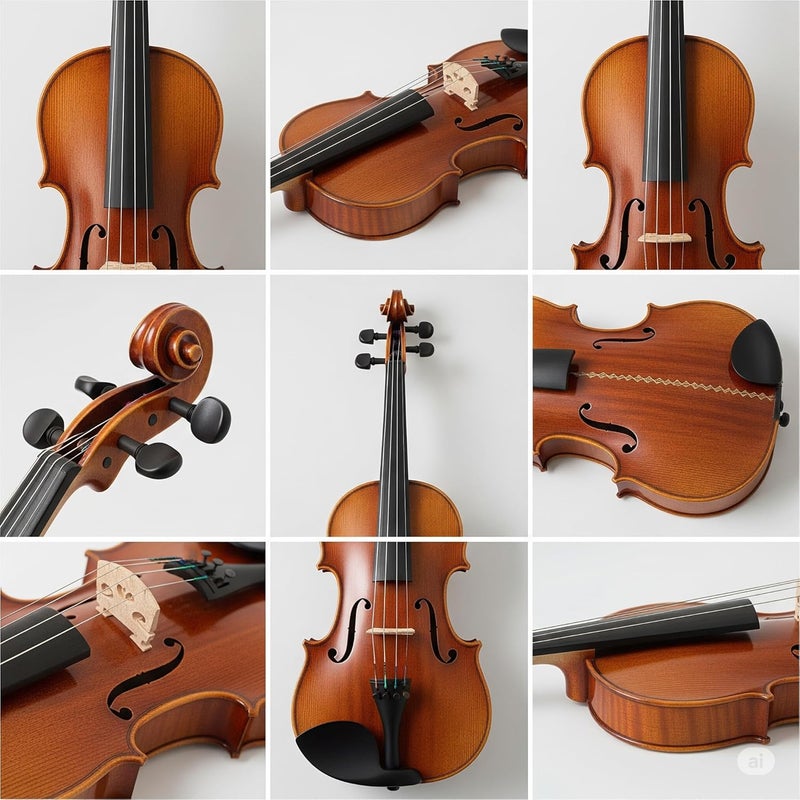 ميغاريا كمان صوتي 1/2 من ميجا اريا مع فيونكة وحقيبة - Image 5