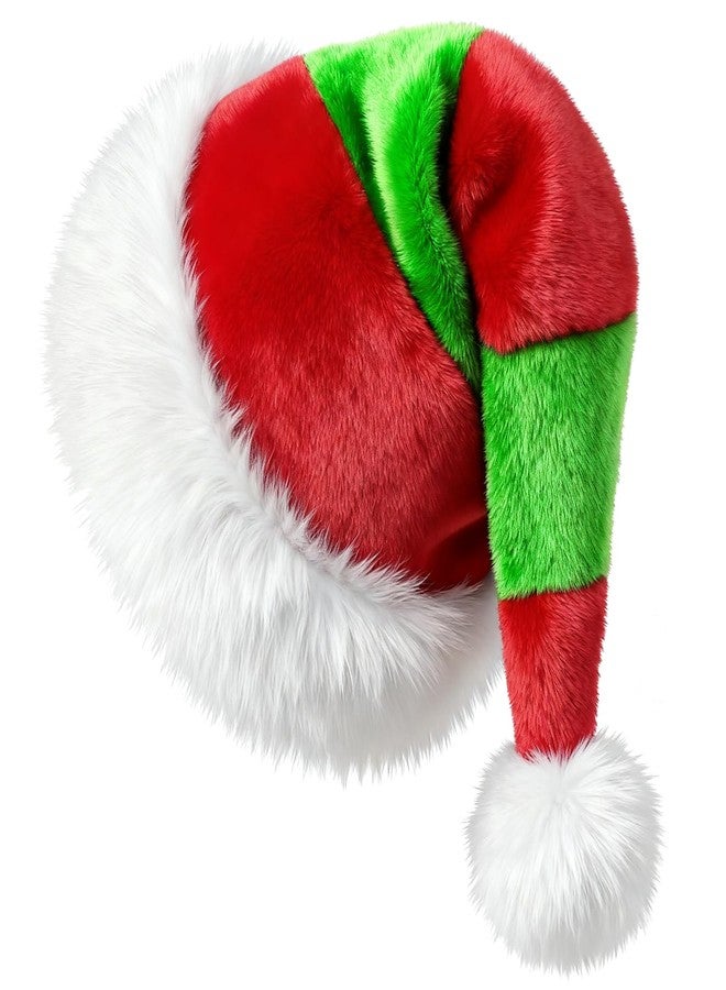 Cleacloud Christmas Elf Hat Adults, Red And Green Elf Sant Hat for Unisex Adults Christmas New Year Festive Holiday Party Supplies - Image 2