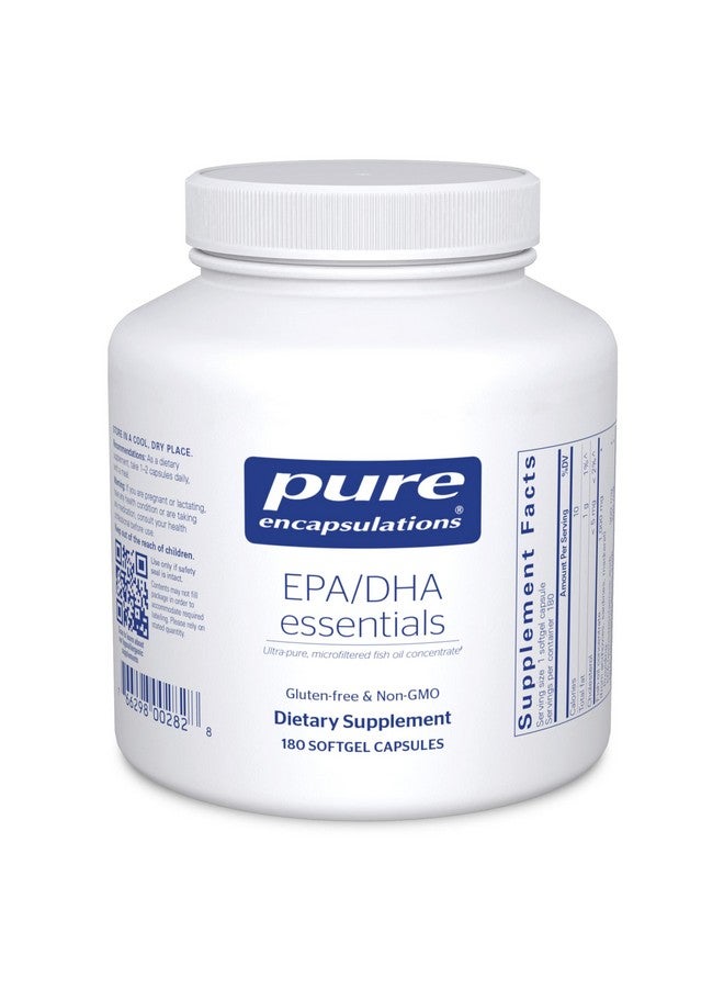 Pure Encapsulations EPA/DHA Essentials - مكمل مركّز من زيت السمك لدعم صحة القلب والأوعية الدموية - مكمل ممتاز من EPA وDHA مع أوميغا 3 - 180 كبسولة هلامية ناعمة - Image 1