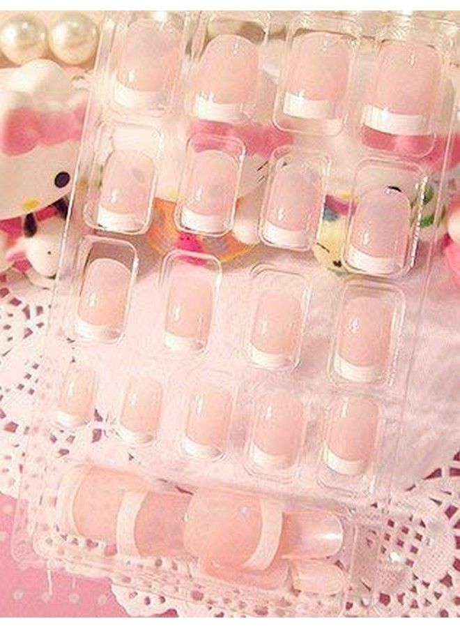 KIRA Pack Of 24 Natural French Short False Nails Acrylic Full Cover Nails With Simple Case For Woman - Image 5