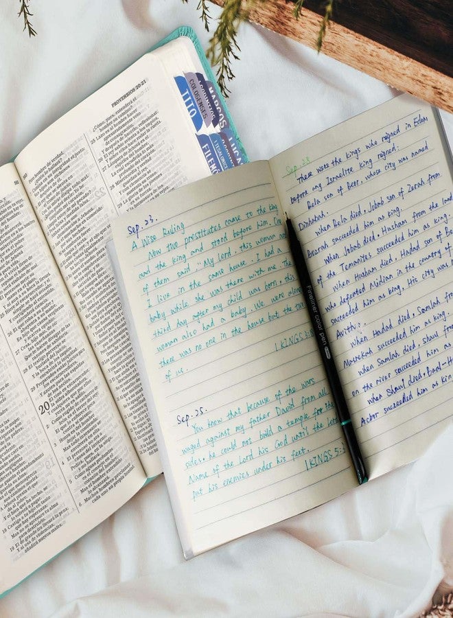 CUALFEC Spanish Bible Tabs Pestañas para Biblias en Español with Bookmark and Guide Card Elegant Bible Study Supplies for Women and Men - Blue - Image 5