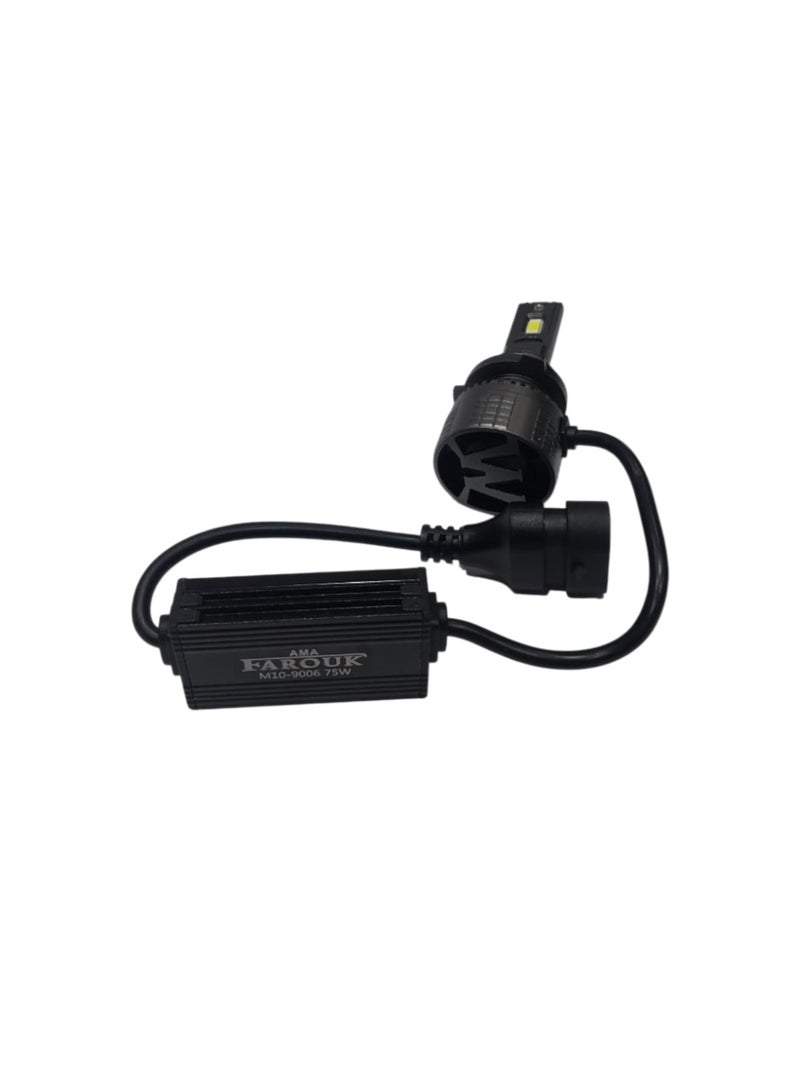 Farouk طقم مصابيح أمامية للسيارة M10 9006 LED بقوة إضاءة 6000 لومن، أي بزيادة تصل إلى 300% - Image 1