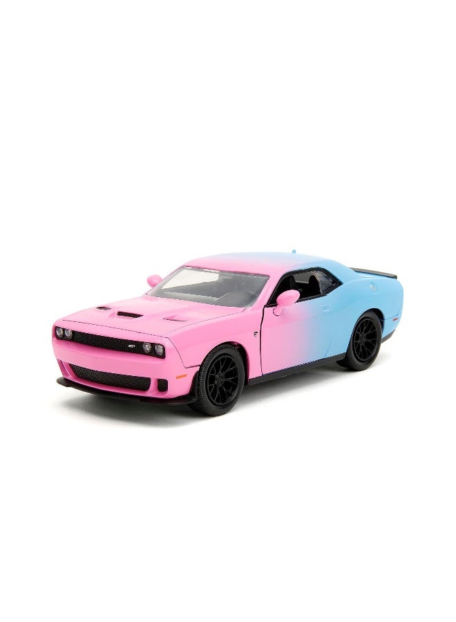 JADA Pink Slips 2015 Dodge Challenger Srt Hellcat Die-Cast Car (1:24, Pink/Blue) - Image 2