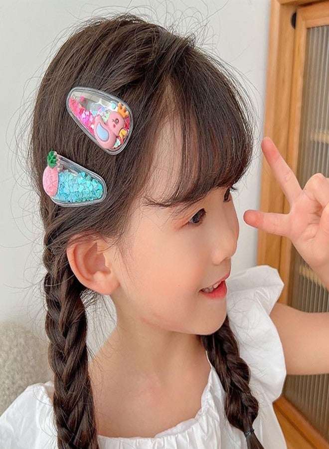 Ewandastore Ewanda store 30 Pcs Glitter Snap Hair Clips Flower Animal Fruit Cartoon Snap Hair Barrettes Hair Accessories for Toddlers Infants Kids Girls - Image 4