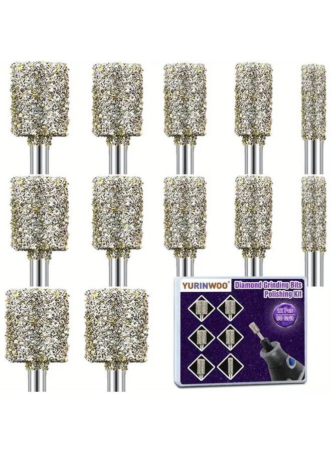 12 Pcs 3Mm Shank Milling Cutters Rhinestone Set For Carving Grinding Polishing - Image 1